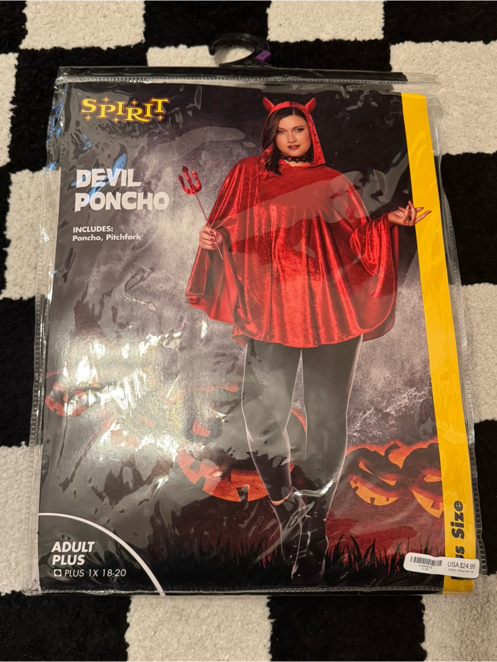 Spirit Halloween Devil Poncho Adult Plus One Size